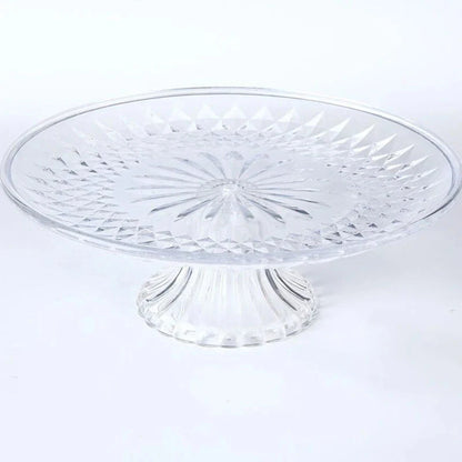 Acrylic Clear Serving Plates Fruit Dessert Salad Tray Cupcake Display Stand Round Dinner Plate Kitchen Supplies