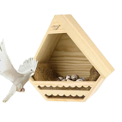 Bird House Wooden Finch Nesting Habitat Garden Wild Birds House for Sparrow Swallow Wren Chickadee Pigeon Outdoor Garden