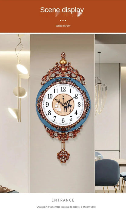 Large Luxury Gold Wall Clock Living Room Silent Creative Swing Wall watches Bedroom Quartz Clocks Wall Home Decor