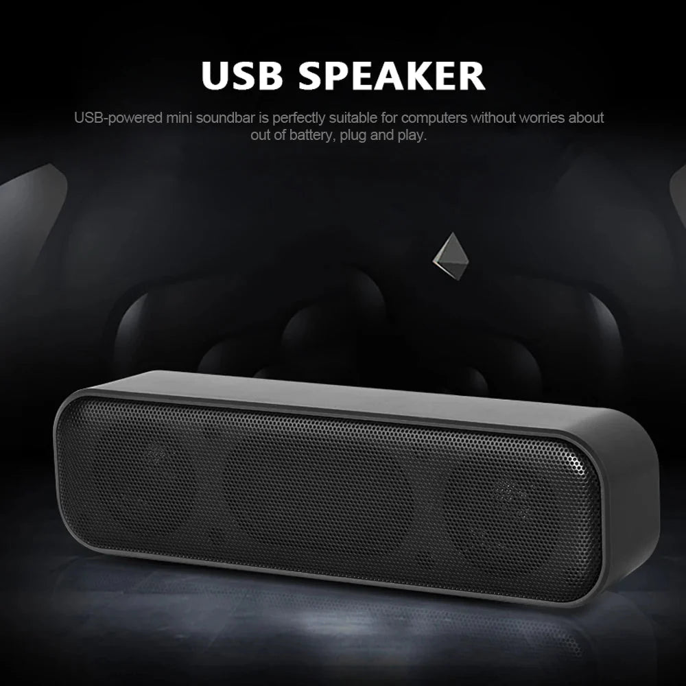 HK-5008 USB Powered Soundbar Desktop Speaker Wired Computer Sound Box for TV Desktop Laptop with 2 Subwoofers Music Player