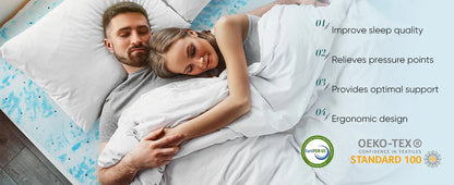 JHK 2 Inch Gel Memory Foam Mattress Topper Full Size Cooling Mattress Soft and Breathable Bed Topper School Bedroom Furniture