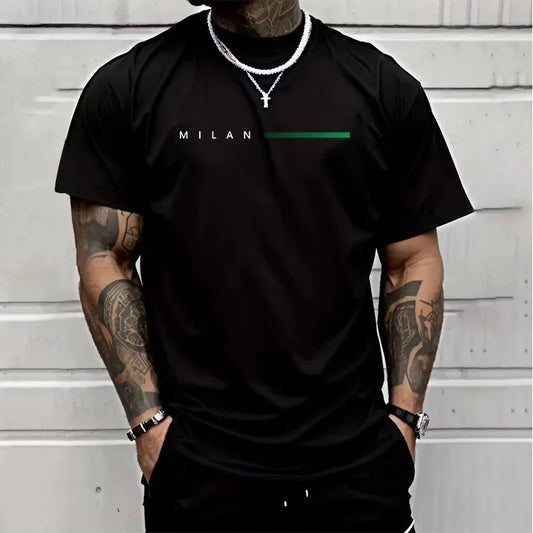 Mens T-shirt Printed Cotton Short Sleeve Daily Casual Tees Outdoor Fitness Sports Jogging Clothing Hot Sales Street Soft T-shirt