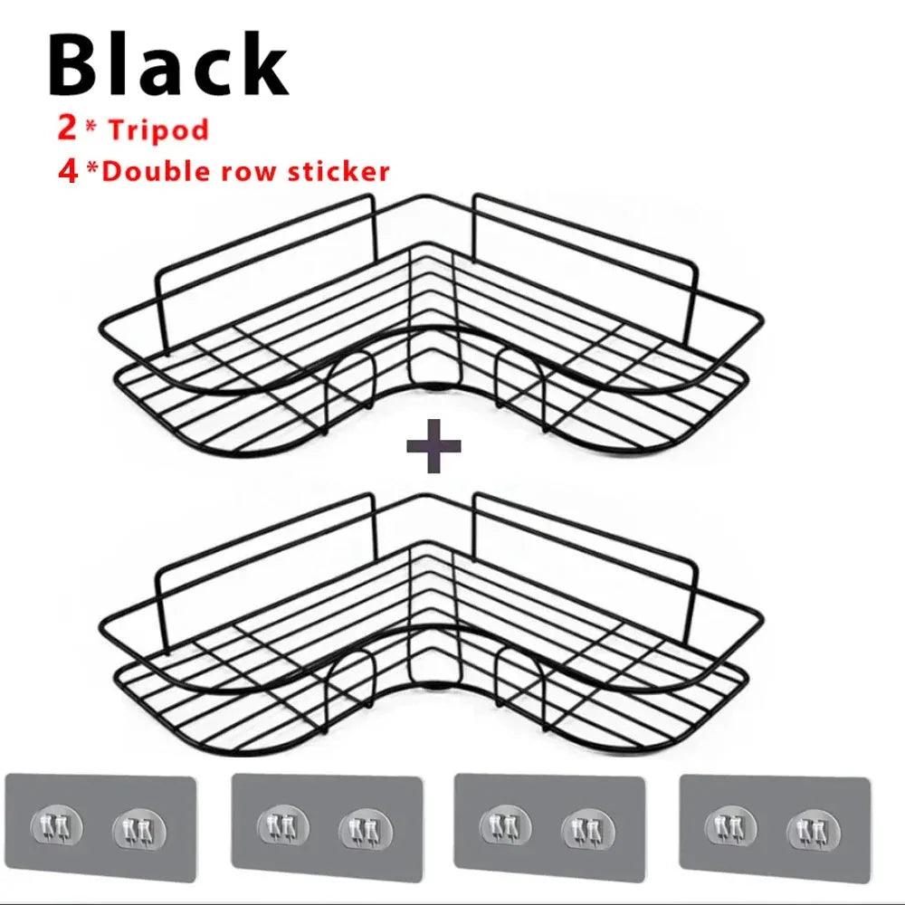 Toilet Storage Rack Bathroom Shelf No-Drill Corner Shelf Shower Wall Mounted Shelf Bracket Bathroom Accessory Organizer Shampoo