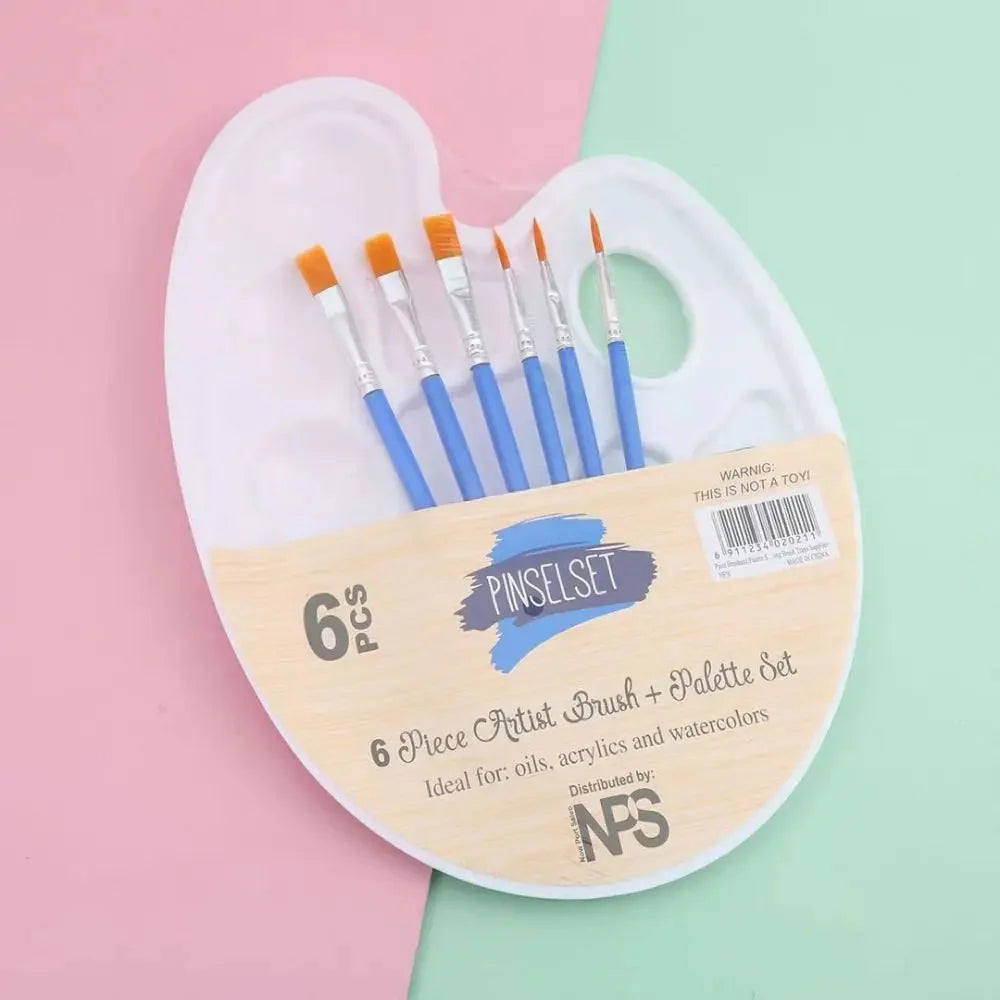 Drawing Artist Gouache Brush Student Art Painting Supplies Oil Painting Palette Art Oval Palette Brush Set Watercolor Tray