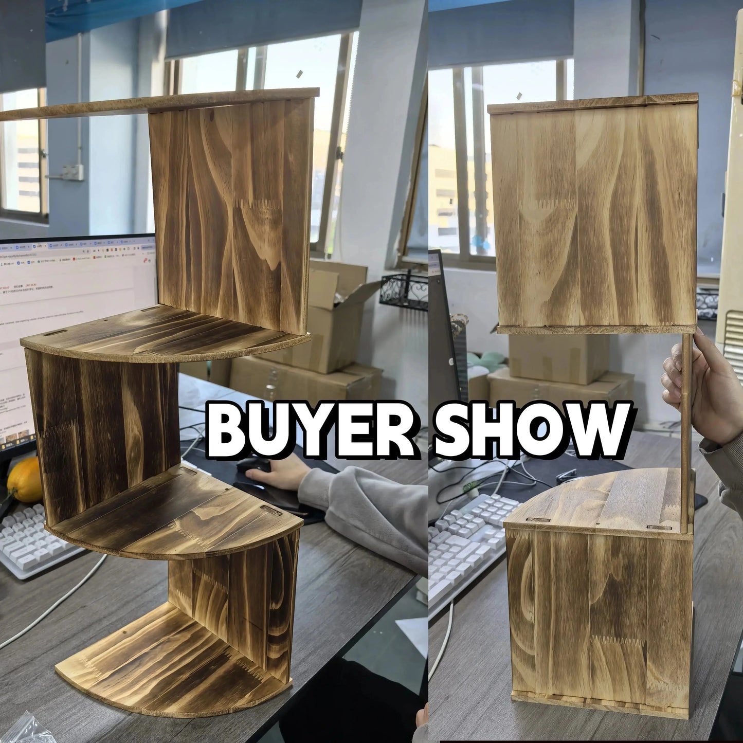 4-Layers Wooden Wall Shelf wood Color Wall Mounted Display Stand Home Organizers Storage Bookshelf Plant Holder Home Appliance