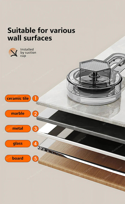 Shower Suction Cup Shelf Storage Shelf Home Organizer Shelf Holder Bathroom Organizer Suction Cup Wall Mounted Storage Rack