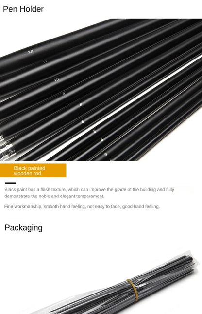6pc new concept paintbrush wild boar mane oil painting brush water powder acrylic nail round head long black pole paintbrush set