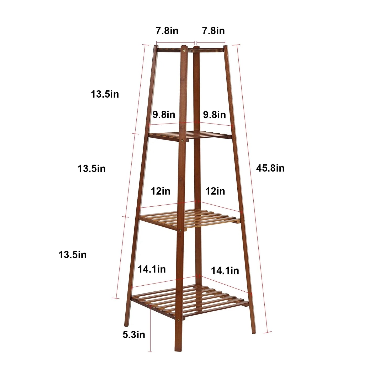 Tiered Bamboo Plant Pot Holder Tall Plant Display Shelf Flower Stand Indoor