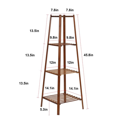 Tiered Bamboo Plant Pot Holder Tall Plant Display Shelf Flower Stand Indoor