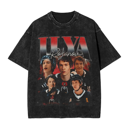 Mens T Shirt Ilya Rozanov 81 Boston Raiders Hudson Williams Washed T-Shirts Hipster  Summer Tee Shirt Y2K Funny Cotton Tops