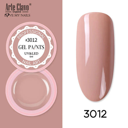 Arte Clavo Painting Gel 72 Colors 5ml Professional Nail Paint Color Gel Polish For Nail Art UV Gel Lacquer Gel Top Coat Manicure