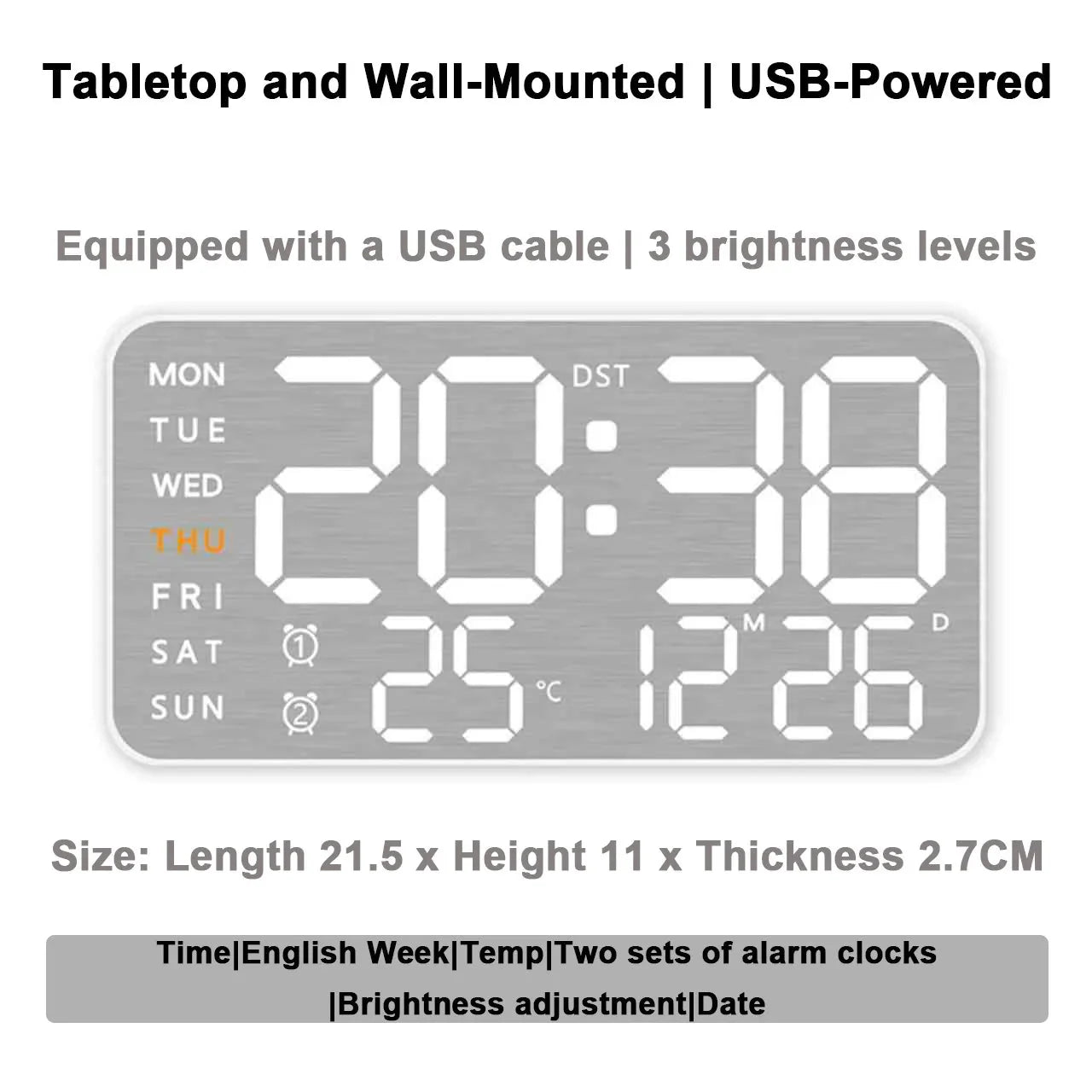 Mirror Brushed Finish Wall Clock Premium Modern Home Wall Clock