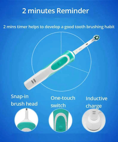 Oral B D12 Vitality Electric Toothbrush Rechargeable Sonic Tooth Brush Soft Bristle Inductive Charging Remove Plaque for Adult