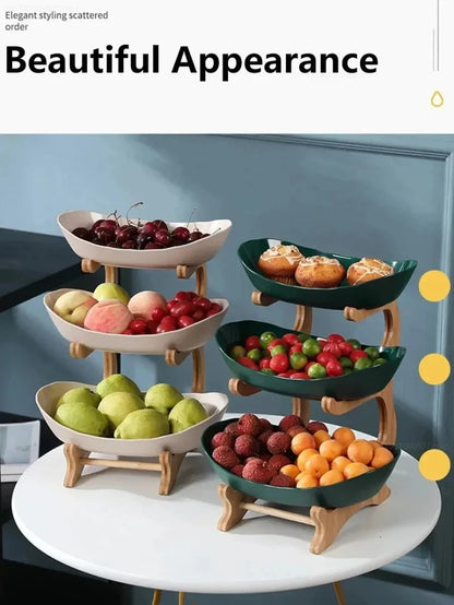 2/3 Layer Fruit Plate Home Snack Dish Creative Candy Dish Modern Dried Fruit Basket Living Room Plastic Cake Stand Snack Plates
