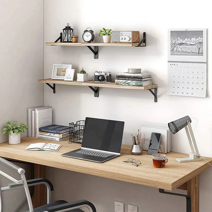 Floating Shelves for Wall,Bookshelves，Wall Mounted Wood Shelf for Living Room, Bathroom, Bedroom, Kitchen, Home Decor