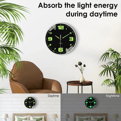 Glow In The Dark Luminous Numbered Round Clock