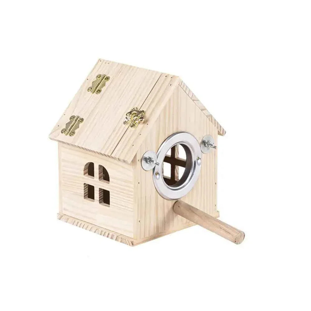 Practical Large Space Wood Bird House Rainproof Hanging Birds Breeding Box Sun Protection Bird Nest For Bird Cage