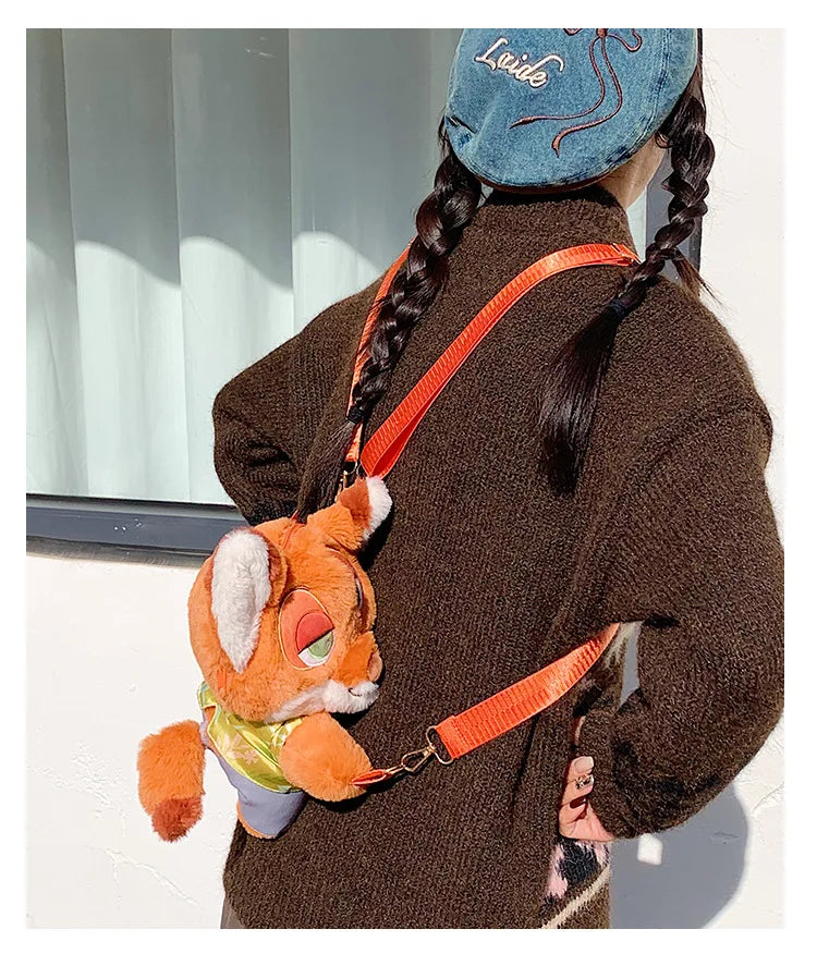 New Zootopia Doll Crossbody Bag Cartoon Judy Hopps Shoulder Bag Holiday Gift Large Capacity Portable Storage Commuter Bag