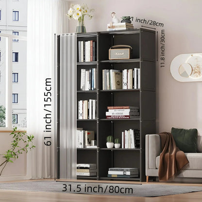 6 Layers Simple Wardrobe Portable Clothes Toys Organizer Dustproof Double Row High Capacity Partition Bookshelf Bedroom Cabinet