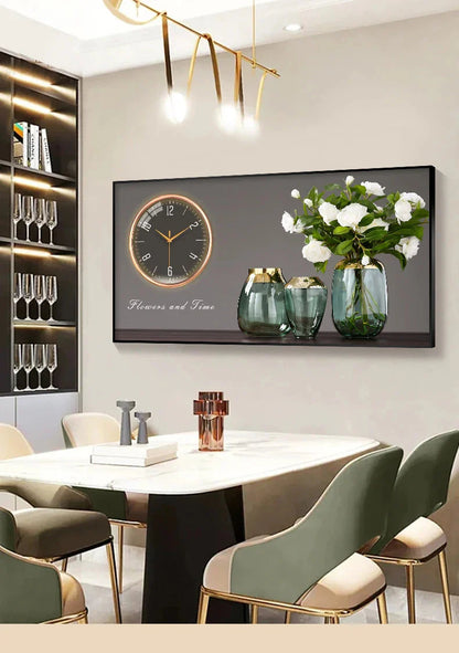 Large Size Aluminum alloy framed Artwork Wall Clock, Luxurious Muted Quartz Clock for Home Decor,living Room,bed Room Décor