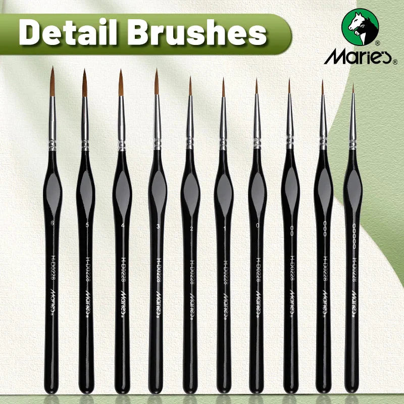 10pcs Marie's Miniature Model Synthetic Paintbrushes Kit,Micro Detail Brush Set for Acrylic,Oil,Watercolor,Paint by Number