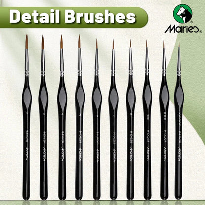 10pcs Marie's Miniature Model Synthetic Paintbrushes Kit,Micro Detail Brush Set for Acrylic,Oil,Watercolor,Paint by Number