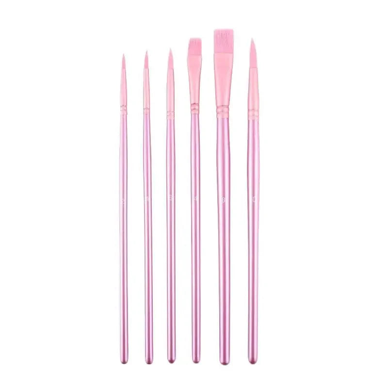 ♥Nylon Bristle Wooden Handle Pointed And Flat Watercolor Paintbrush Set For Art, Acrylic, Gouache, And Oil Painting