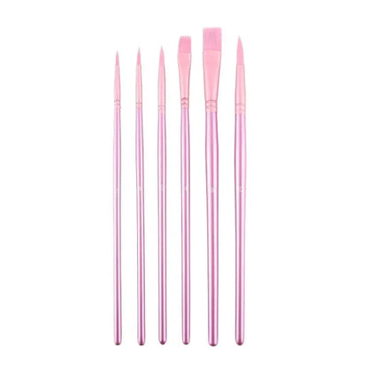 ♥Nylon Bristle Wooden Handle Pointed And Flat Watercolor Paintbrush Set For Art, Acrylic, Gouache, And Oil Painting