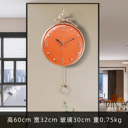 13 Inch Auspicious Deer Wall Clock Nordic Brief Design Living Room Decoration Kitchen Mute Clocks Art Wall Watch Home Decor NEW
