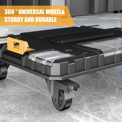 AIRAJ MultiFunctional Tier Stackable Rolling Plastic Portable Folding Tool Storage Box , Suitable for Garage Storage