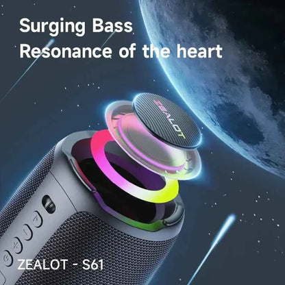 S61 Bluetooth Speaker,with IPX6 Waterproof Protection and Outdoor Bass Sound for Backyard and Beach Party,10W Loudspeaker