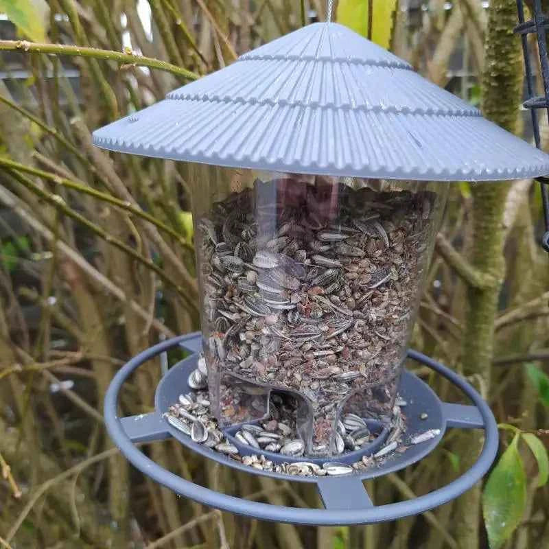 Bird Feeder Automatic Hanging Outdoor Garden Gazebo  Bird Feeding Container With Hang Rope House Decor Pet Supplies