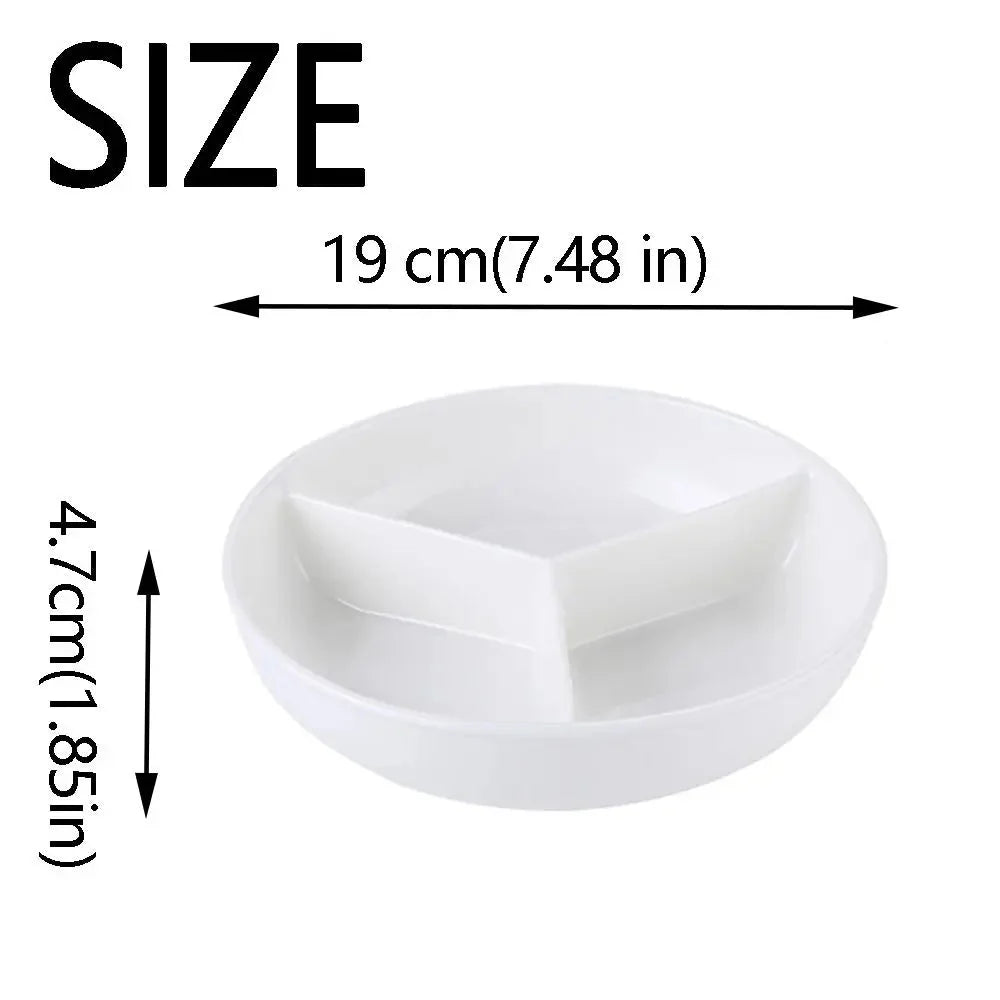 3 Compartments Grid-shaped Dinner Plate White Ceramic Divided Food Tray Durable Large Capacity Steamed Plate Breakfast Dish