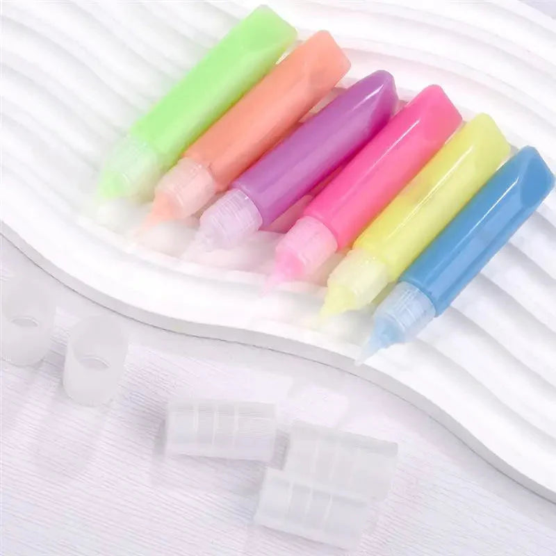 6ml/pc Luminous Pigment Paint Bright Fluorescent Paint Glow In Dark Acrylic Painting Water Color Artwork Party