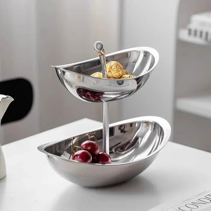 Fruit Plate Home Living Room Coffee Table Ornaments Candy Dish Placed Snack Tray Multi-layer High-grade Fruit Plate