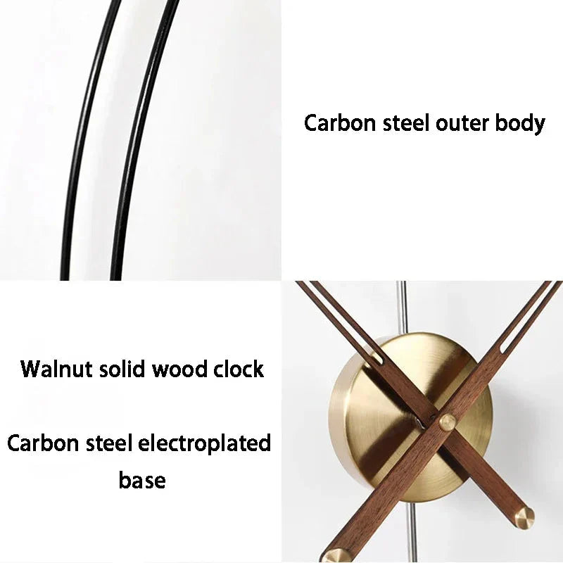 Spanish Minimalist Wall Clock Creative Luxury Living Room Art Clocks Solid Wood Pointer Large Wall Clock Silent Movement Clocks