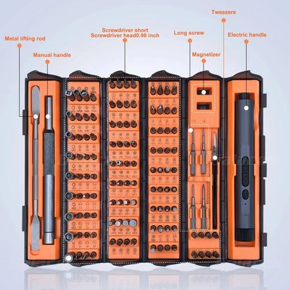 138 in 1 Electric Precision Screwdriver Set Mini Repair Tool Kit with 122 Magnetic Phillips Torx Bits for iPhone Watch Camera PC
