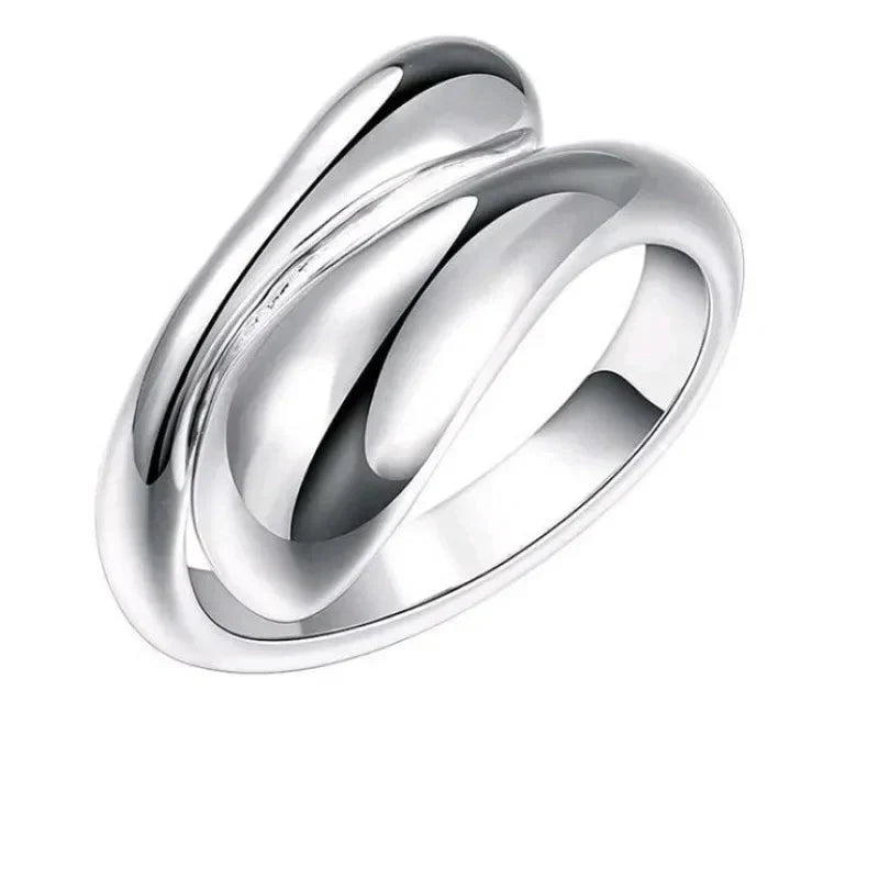 4PC Simple Ring Necklace Bracelet Earrings Four-piece Set Suitable for Engagement Jewelry Fashion Teardrop Jewelry Set for Women
