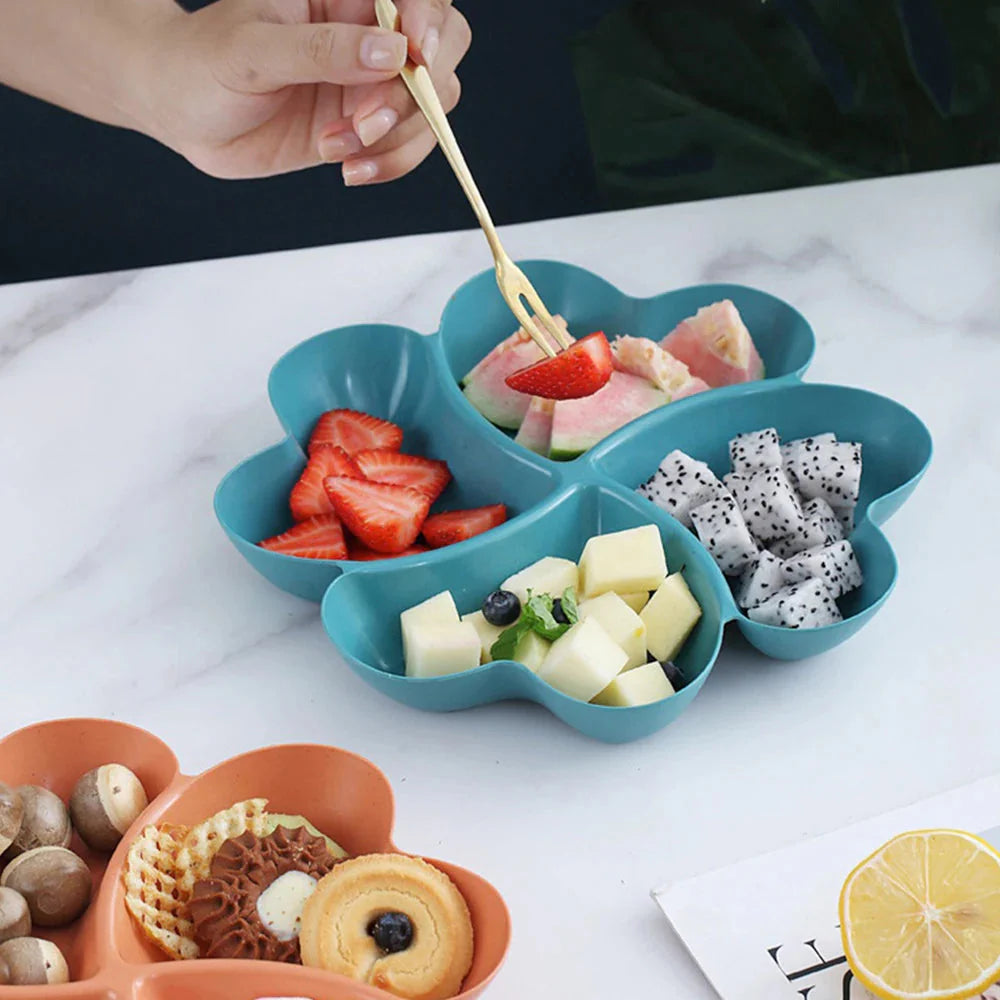 Snack Snack Plate Feel Comfortable Beautiful Shape Wheat Straw Kitchen Bar Utensils Four-leaf Clover Plate Fruit Plate