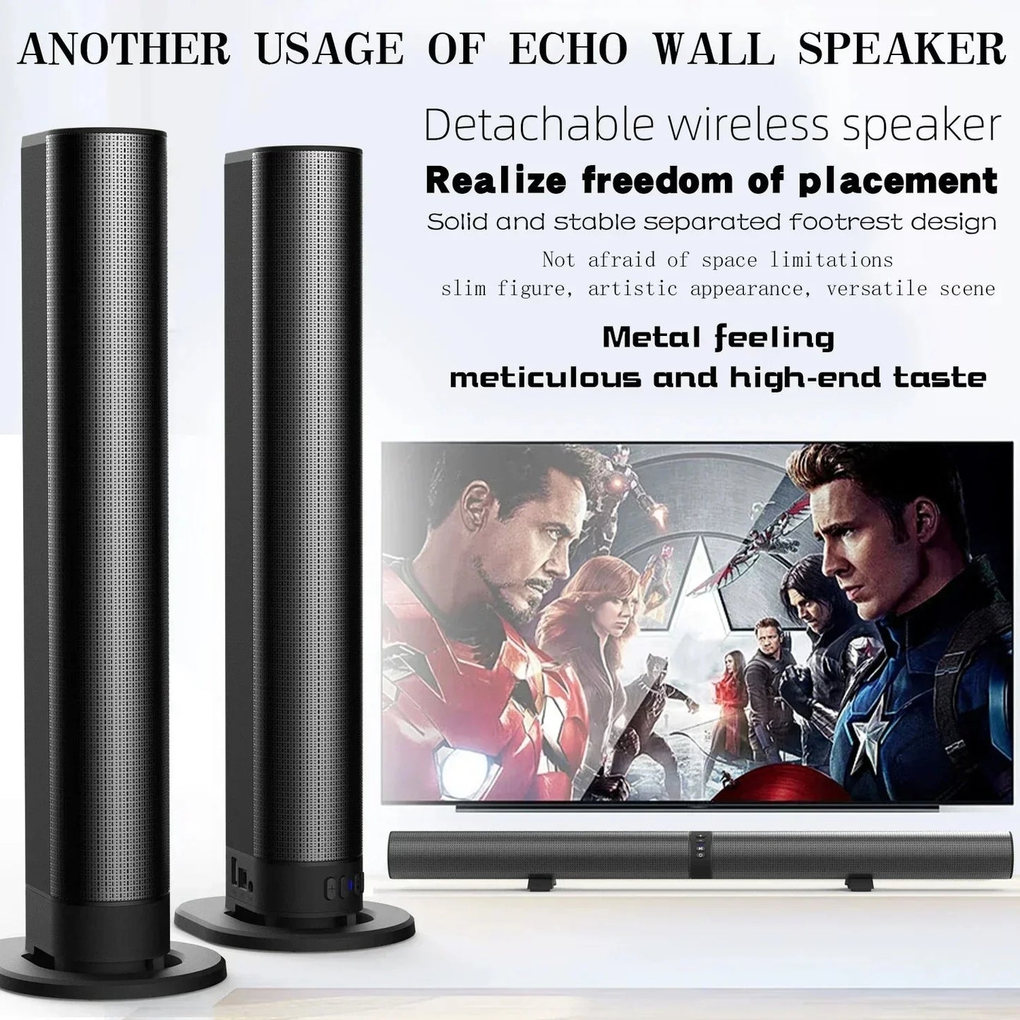 Powerful 120W Soundbar Sound Radio Blaster Bar Audio TV PC Subwoofer 360 Stereo Surround Wireless Home Theater Bluetooth Speaker