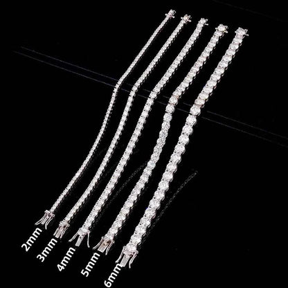 100% Real Moissanite Tennis Bracelet 925 Sterling Silver Plated 18K Gold with GRA Bracelet for Women Man Sparkling Party Jewelry