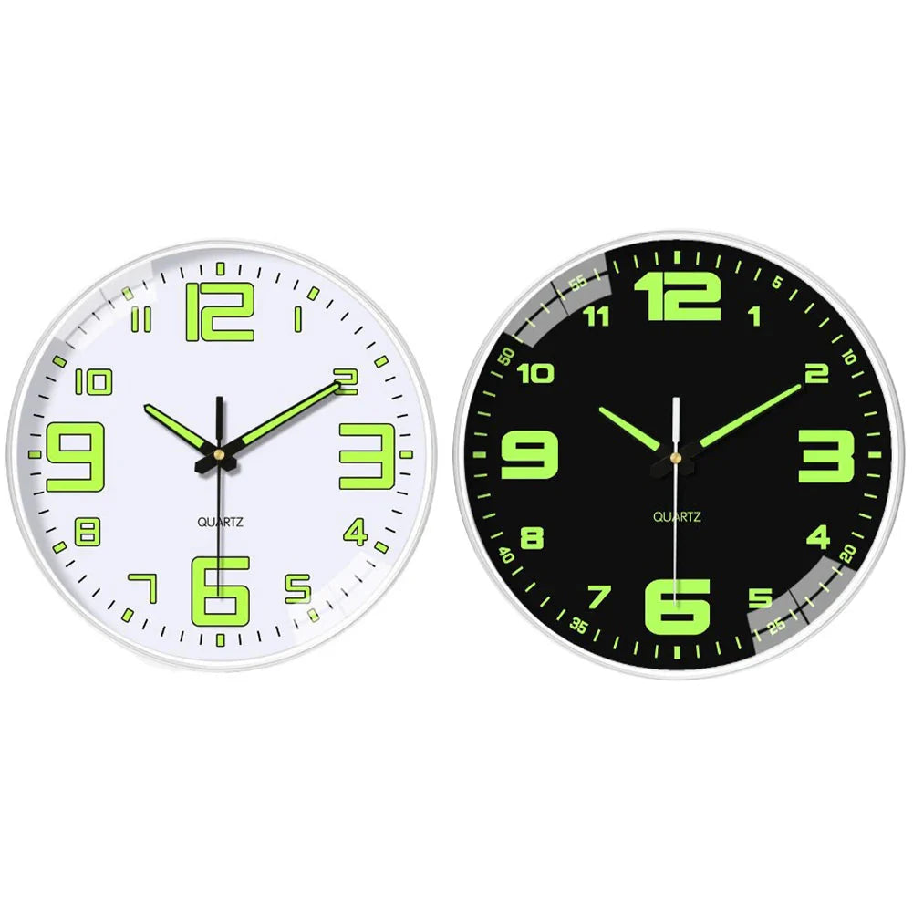 Glow In The Dark Luminous Numbered Round Clock