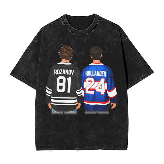 Mens T-Shirt Heated Rivalry Shane Hollander Washed T Shirts Hip Hop  Summer Tees Y2K Basic Loose Casual Tops Gift Idea