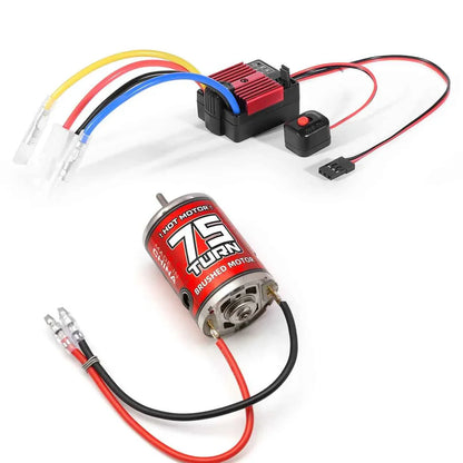 RC 540 Brushed Motor 12T-75T ESC 60A Speed Control Combination Set Climb Drift Racing Waterproof for 1/10 RC Cralwer Car/Boat