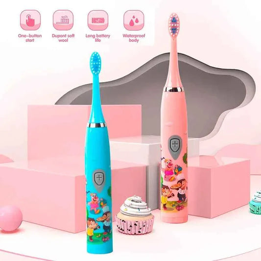 Children Electric Toothbrush USB Rechargeable Colorful Cartoon Brush Ultrasonic Smart Timer Soft Hair Tooth Brush Oral Cleaning