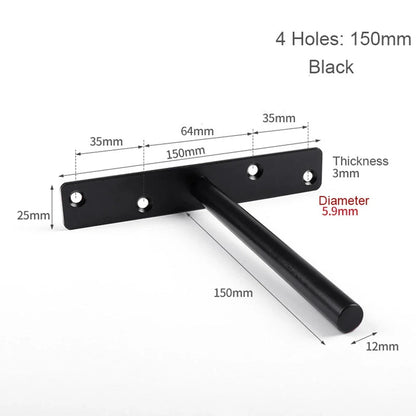 T Shape Concealed Shelf Brackets Floating  Wall Shelf Supports Screw Mounting Plate Multi sizes Metal Brackets