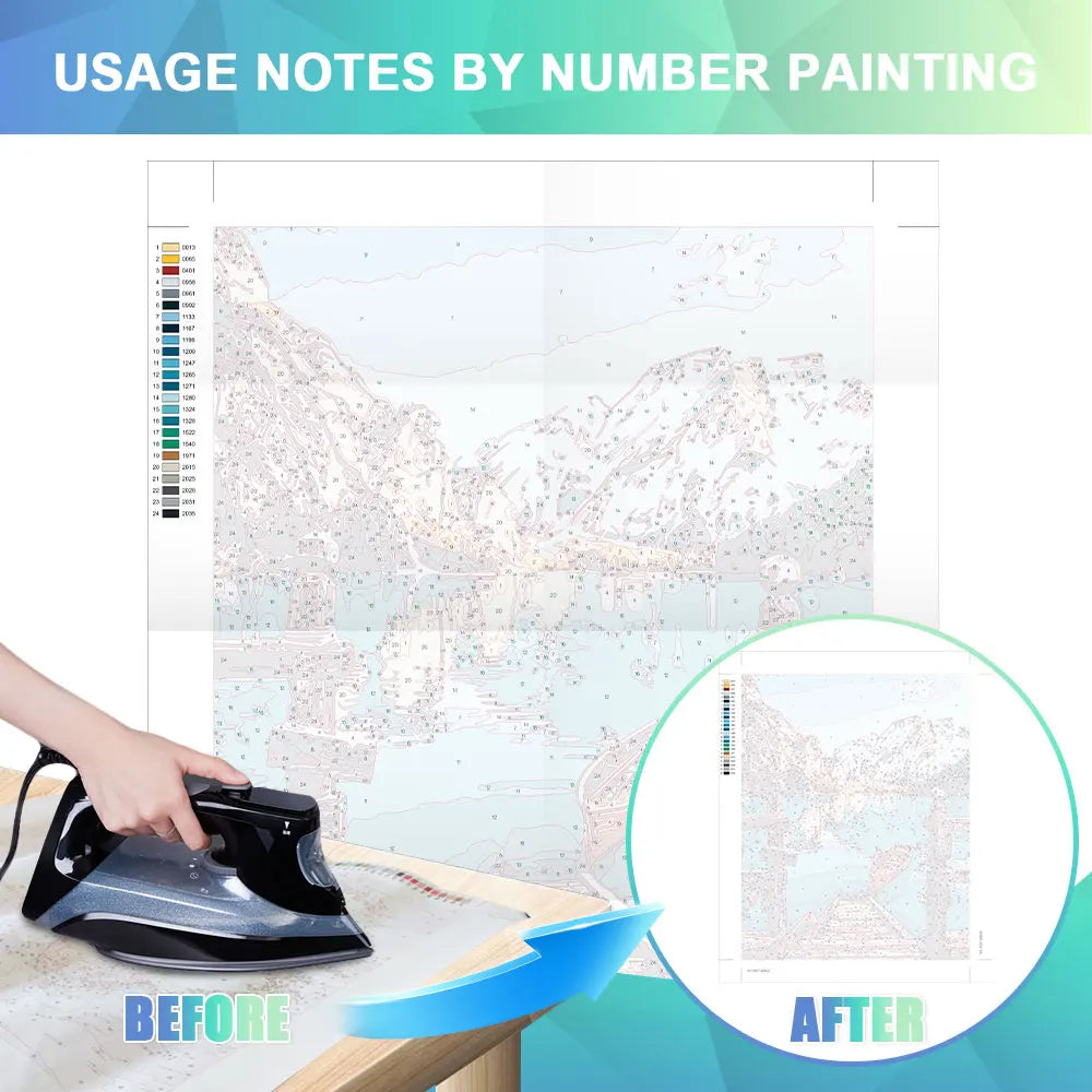 HUACAN Coloring By Numbers Mountain Landscape HandPainted Kits Home Decor Sea Painting Drawing Pictures By Numbers Diy Gift Art