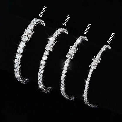 100% Real Moissanite Tennis Bracelet 925 Sterling Silver Plated 18K Gold with GRA Bracelet for Women Man Sparkling Party Jewelry