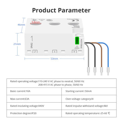 Smart 3-Phase 4-Wire WiFi Power Monitor 63A - Bidirectional Solar Energy Meter with Tuya App Control & Real-Time Analytics