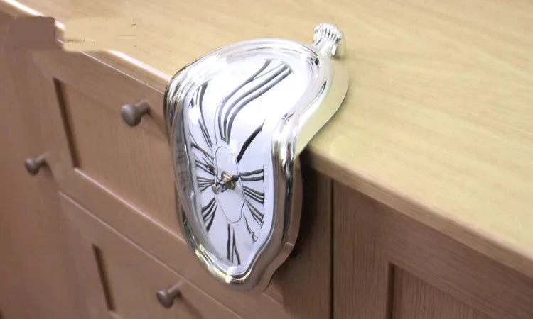 Melting Distorted Surreal Novelist Salvador Dali Style Decorative Clock
